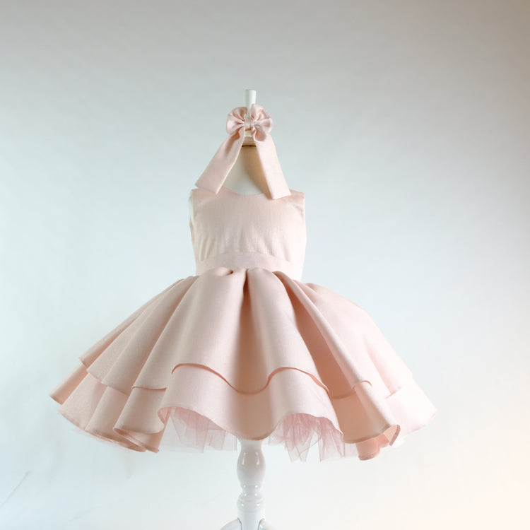 Ivy Organza flower girl dress bright blush