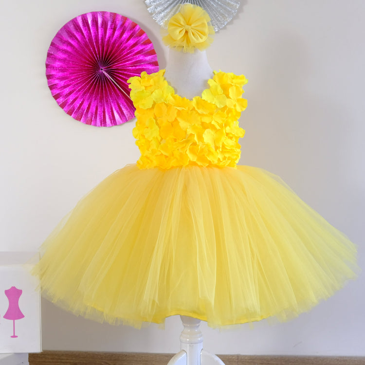 Nalla flower girl dress yellow