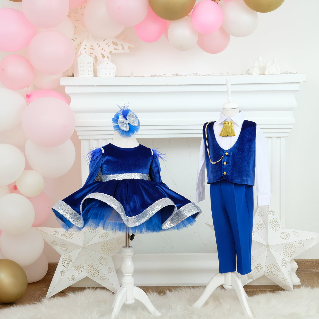 Adem Baby Boy Jumpsuit Royal Blue Baby Girl Dress for Special Occasion