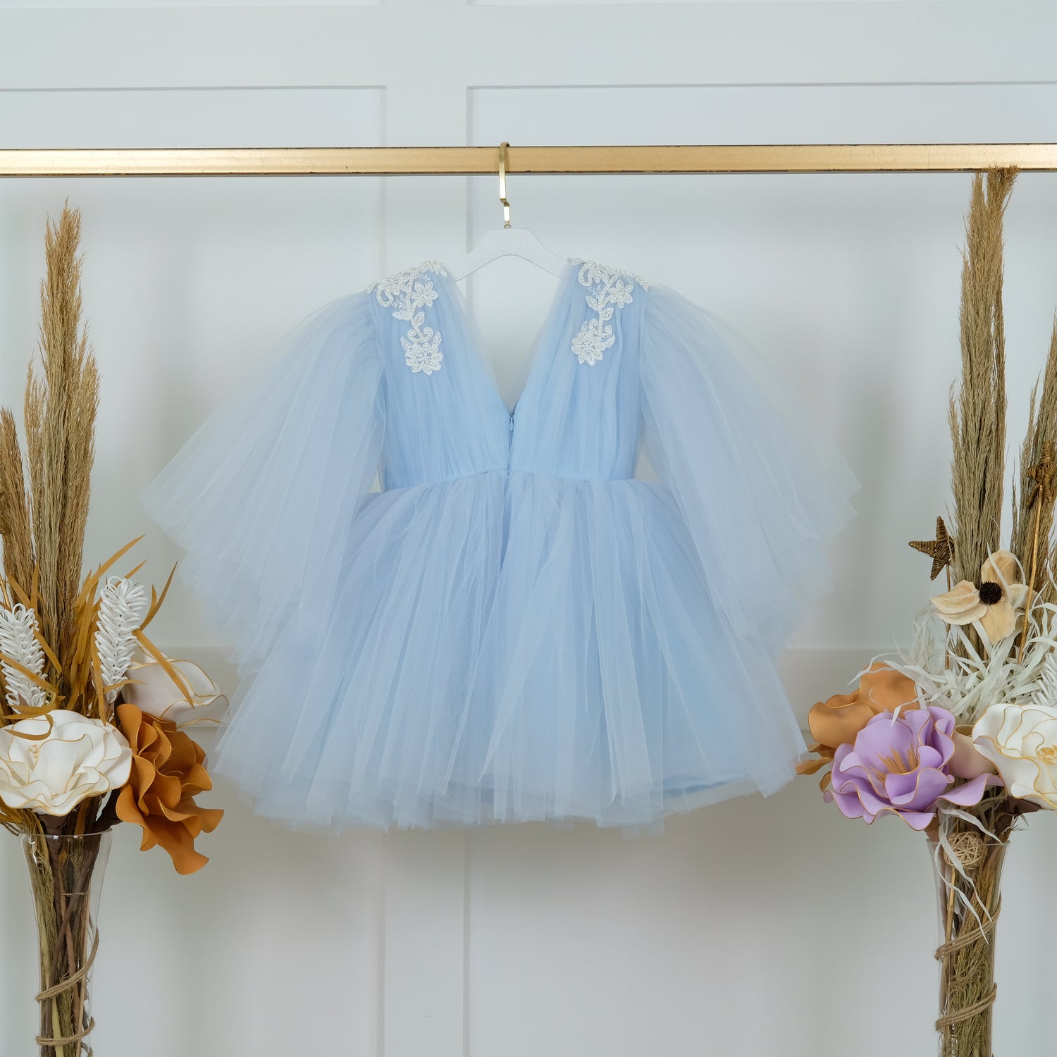 Daisy flower girl dress blue – MyBabyByMerry