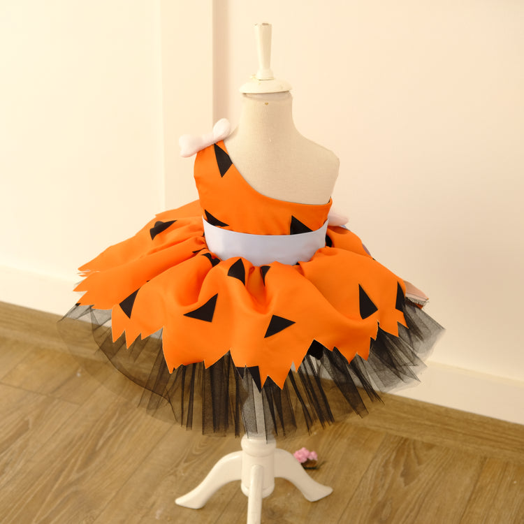 Pebbles Flintstones Orange Tutu Dress
