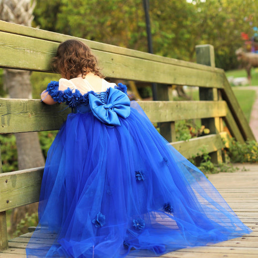 Rebecca flower girl dress royal blue