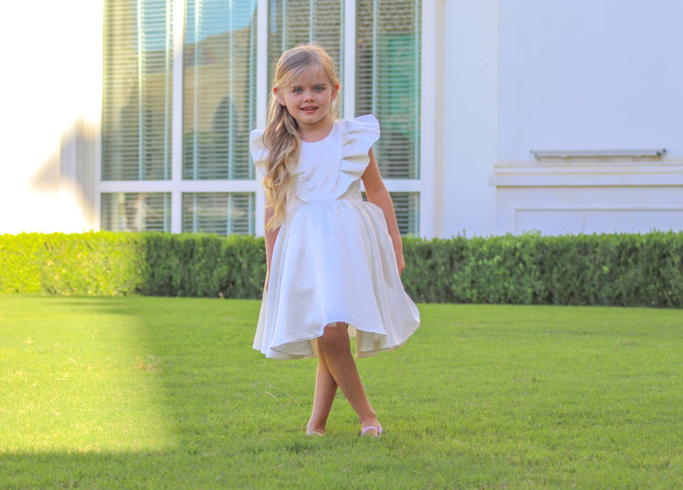 Serena girl dress white