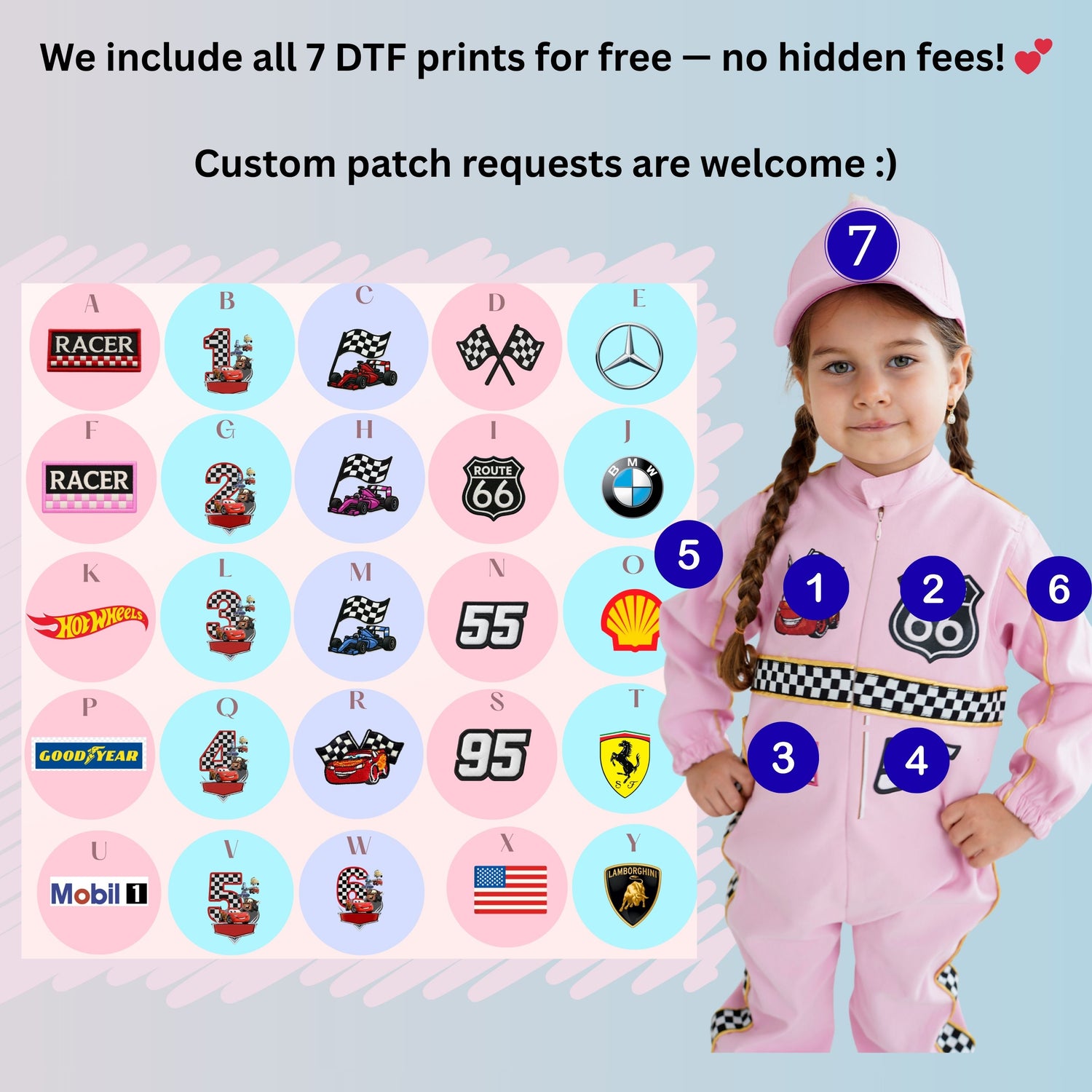 Pink kid race jumpsuit personalzied Baby Girl Dress