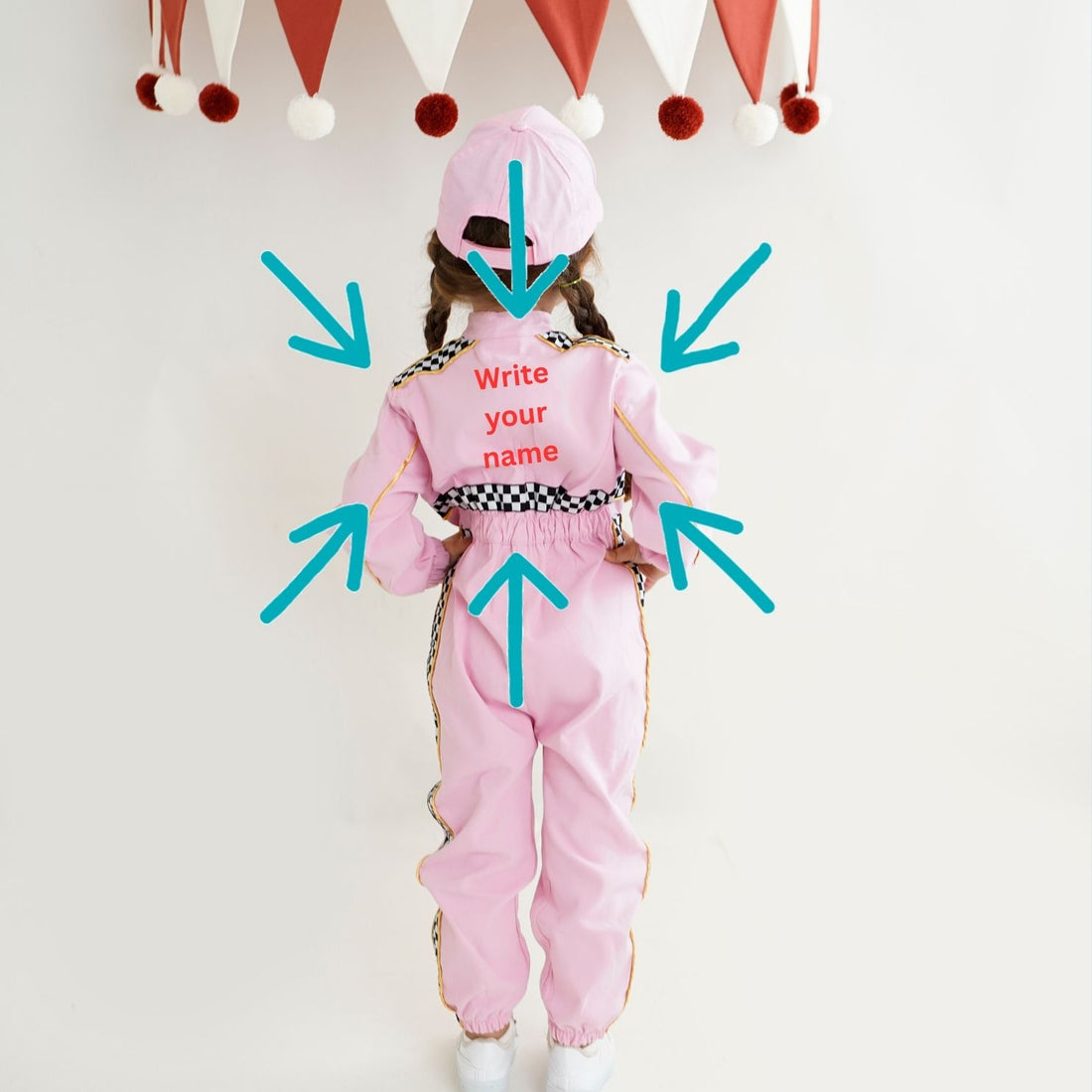 Pink kid race jumpsuit personalzied Baby Girl Dress for Special Occasion