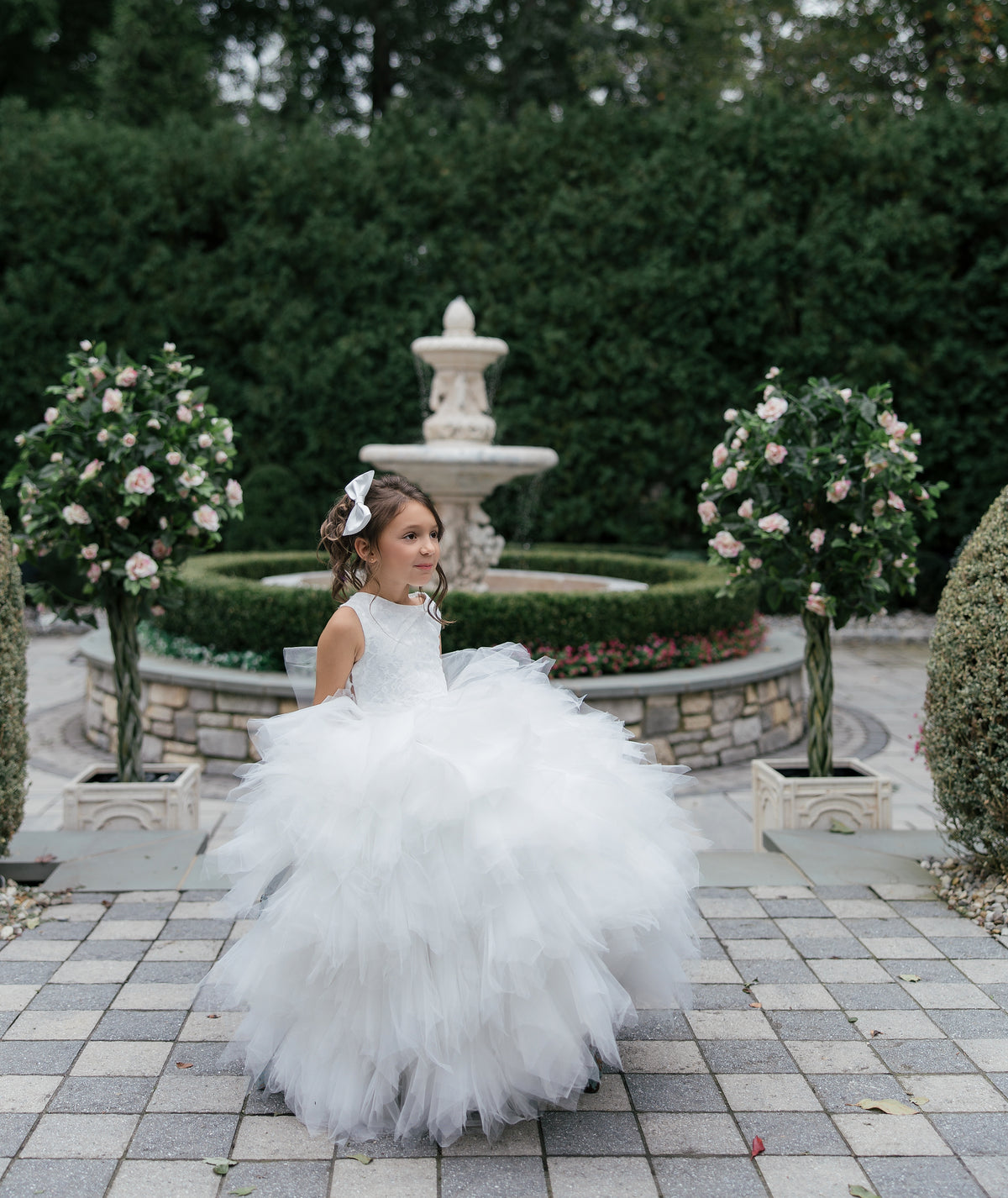 Ruffle rustic flower girl gown