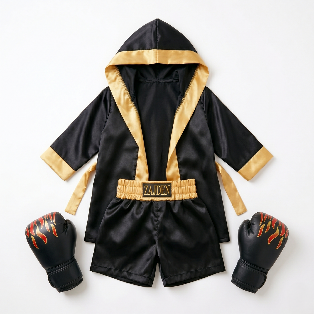 Personalized Kids Boxing Robe Set - Custom Toddler Fighter Outfit Baby Girl Dress for Special Occasion