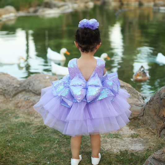 Thea sequin girl dress lilac