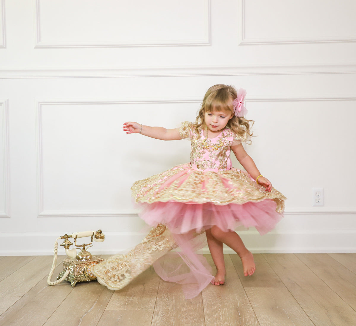 golden royal girl gown