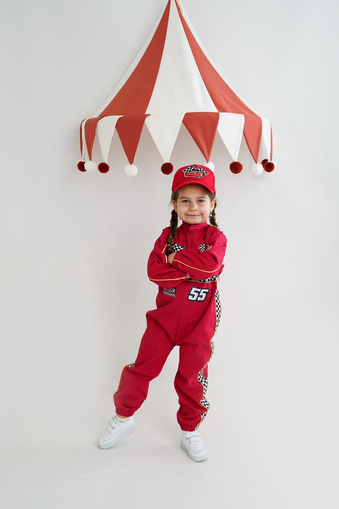 Kids Race Car Costume - Black Long Sleeve Racing Jumpsuit Baby Girl Dress for Special Occasion