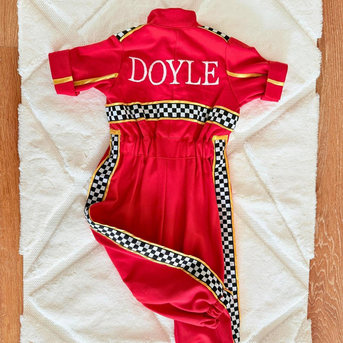 Kids Race Car Costume - Red Short Sleeve Racing Jumpsuit Baby Girl Dress for Special Occasion