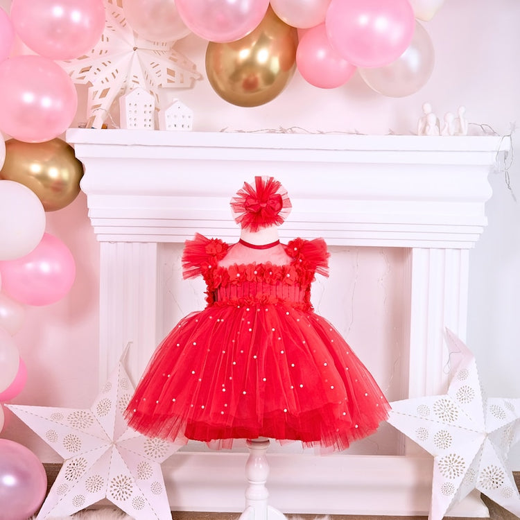 Fairy butterfly girl dress red