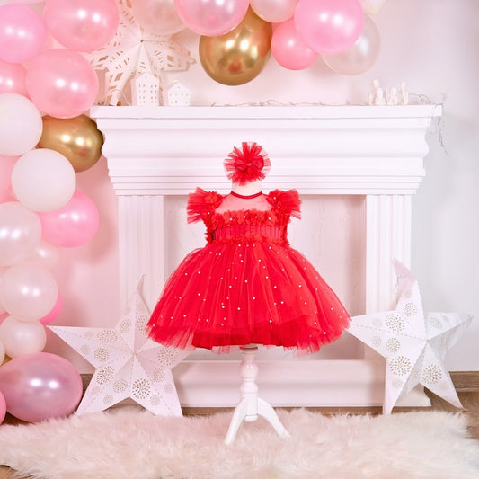 Fairy butterfly girl dress red