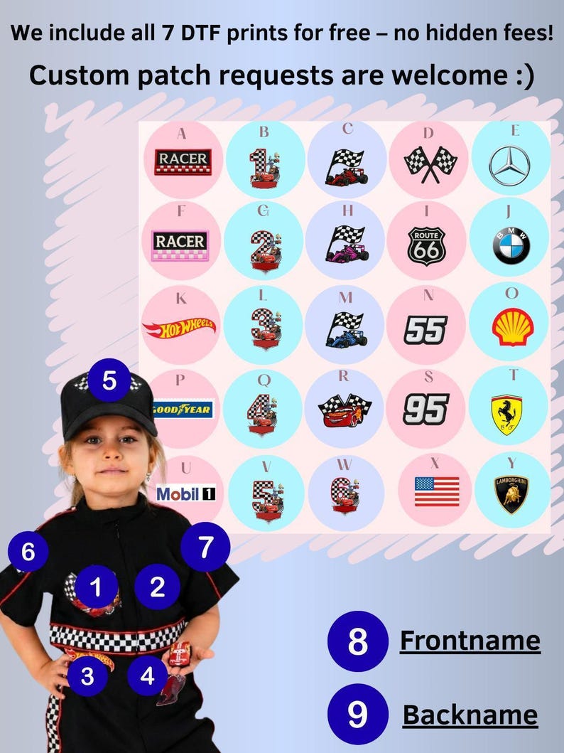 Kids Race Car Costume - Black Short Racing Jumpsuit Baby Girl Dress