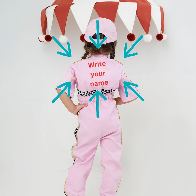 Kids Race Car Costume - Pink Short Sleeve Racing Jumpsuit Baby Girl Dress
