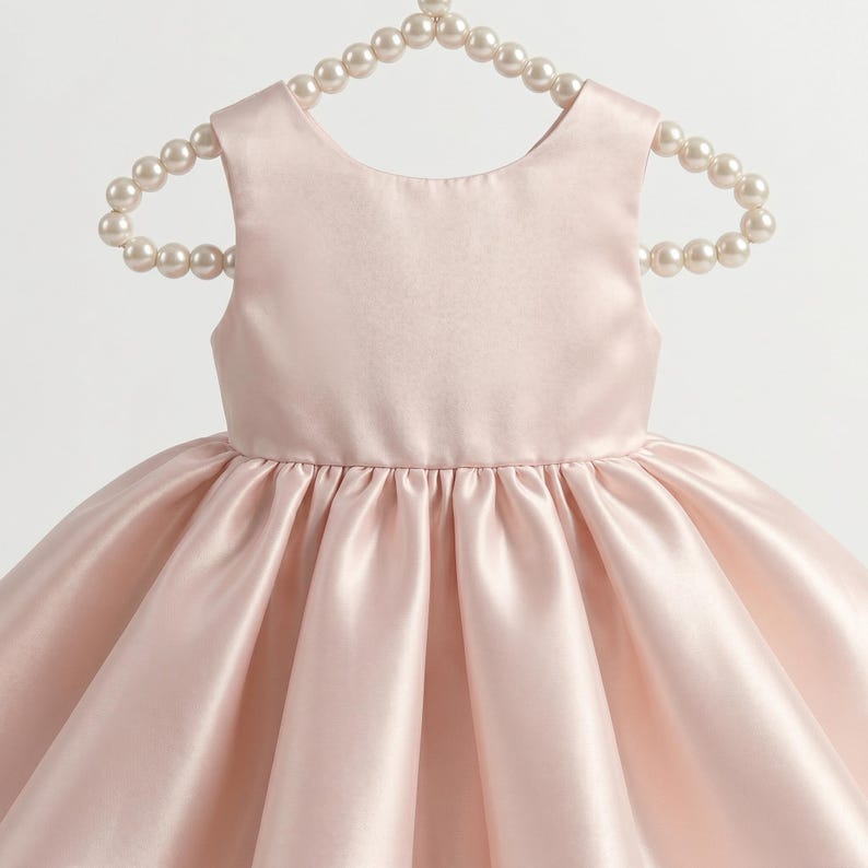 Blush Satin Mini Girl Dress - Mikado