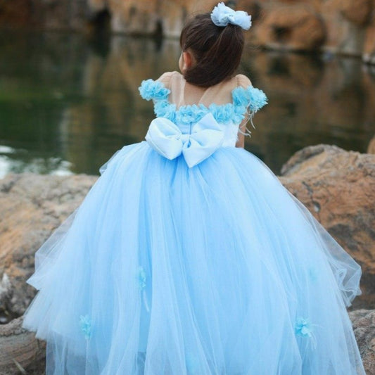 blue flower girl dress 24 months