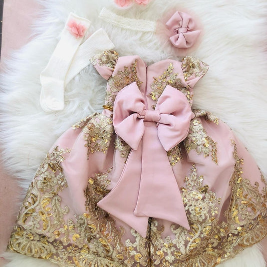 Royal girl dress blush