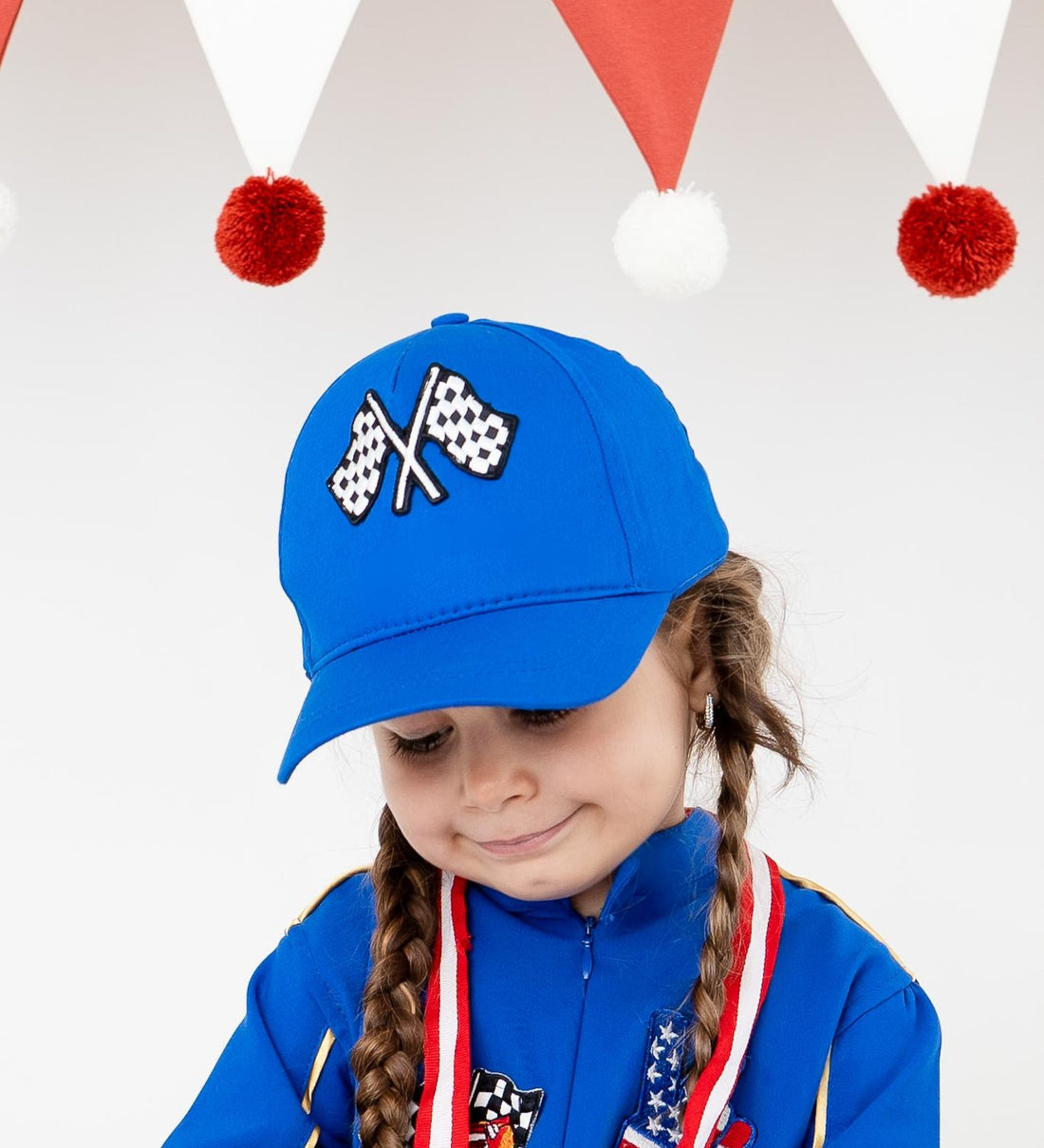 Kids Race Car Costume - Dark Blue Long Sleeve Racing Jumpsuit Baby Girl Dress for Special Occasion