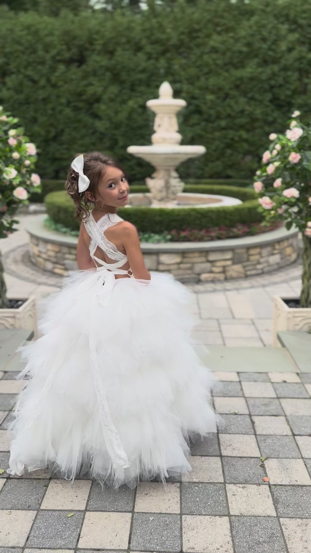 Ruffle rustic flower girl gown