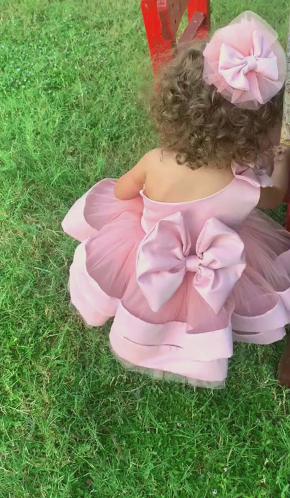 Abasa one shoulder blush girl dress