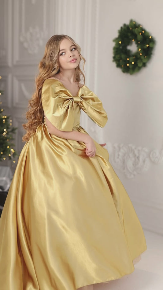 Holly gold girl dress