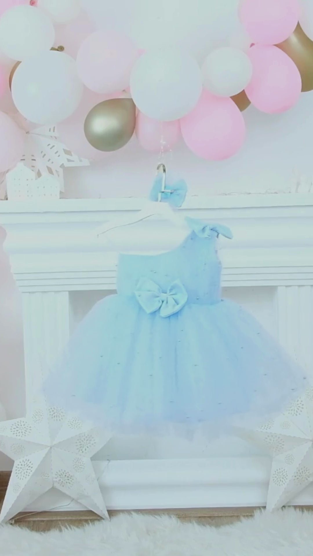 Stella pearl girl dress sky blue