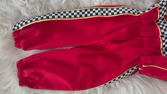 Kids Race Car Costume - Red Long Sleeve Racing Jumpsuit