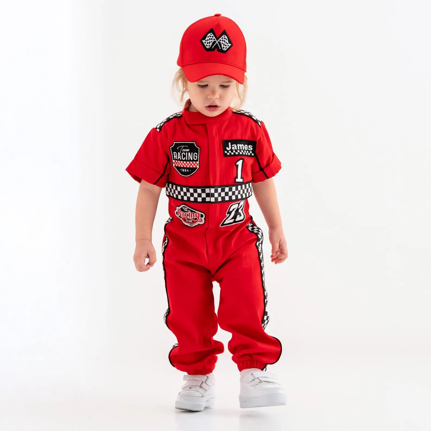 Race F1 costume toddler Short sleeve Shorts jumpsuit Baby Girl Dress