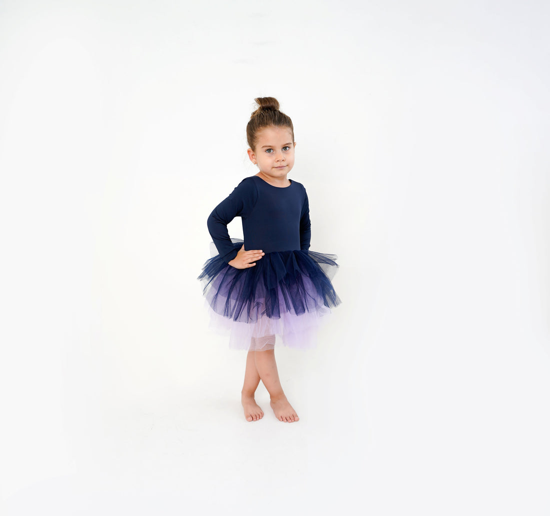 Ballerina tutu navy blue Baby Girl Dress for Special Occasion