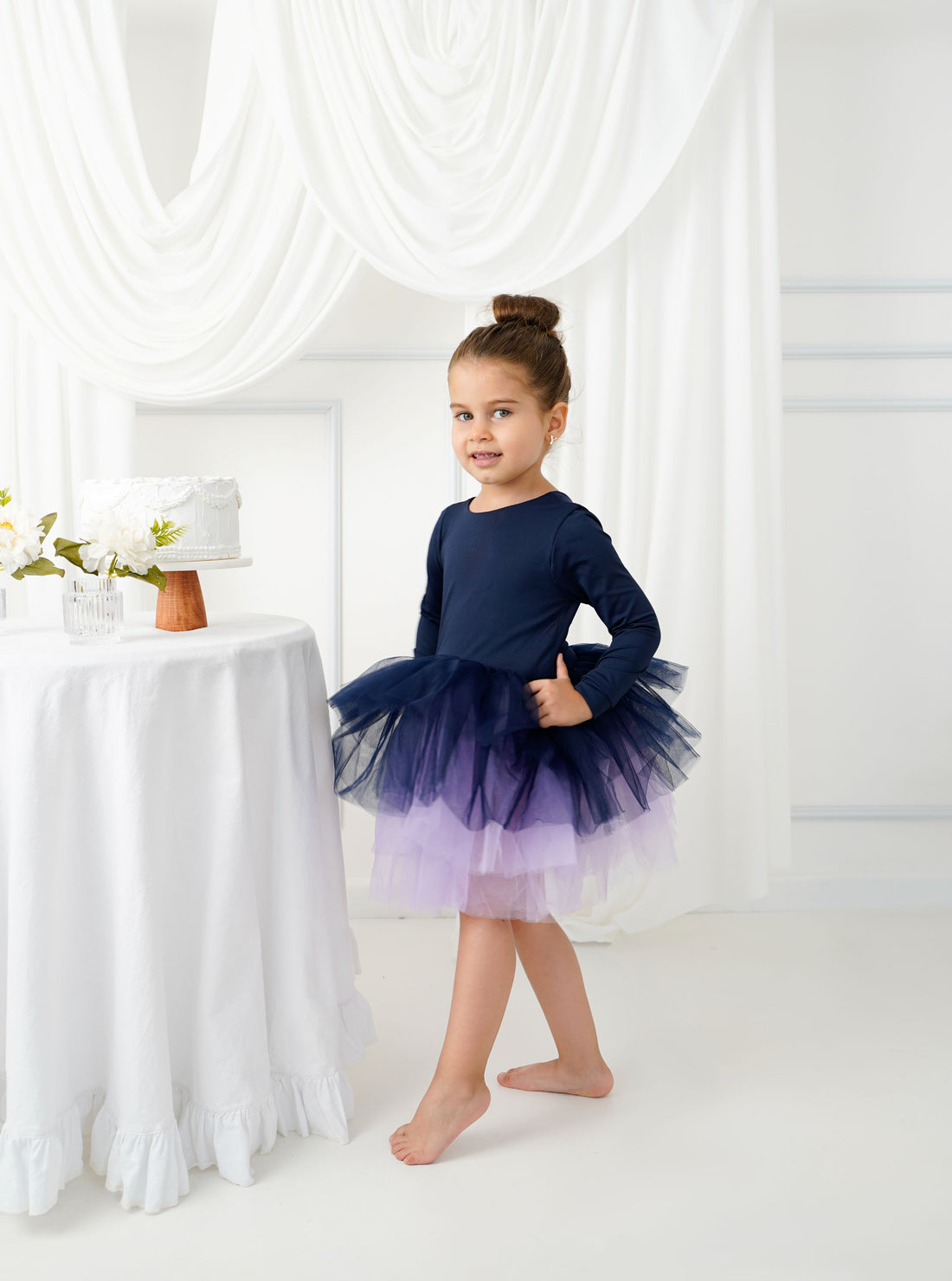 Ballerina tutu navy blue Baby Girl Dress for Special Occasion