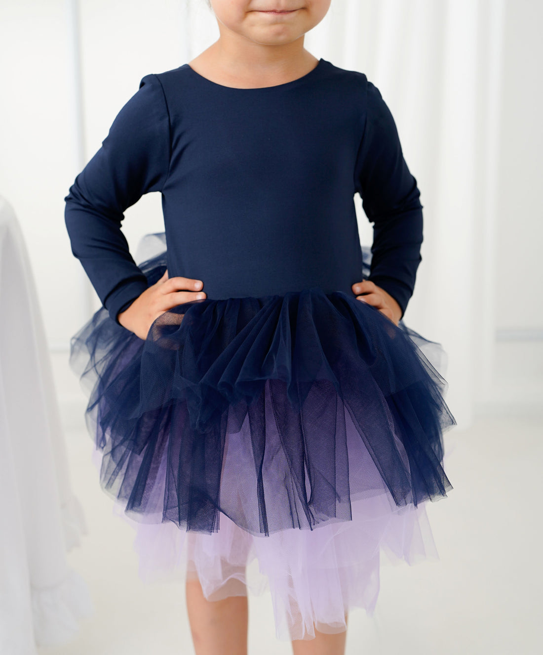 Ballerina tutu navy blue Baby Girl Dress for Special Occasion