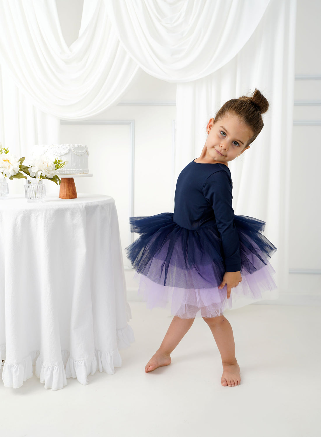 Ballerina tutu navy blue Baby Girl Dress for Special Occasion