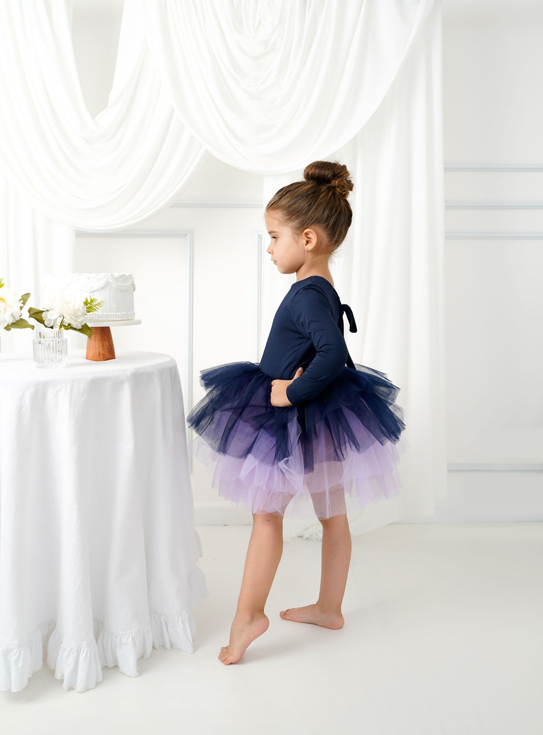 Ballerina tutu navy blue Baby Girl Dress for Special Occasion