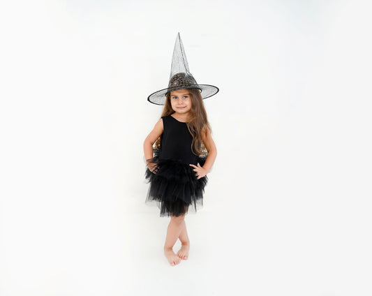 Black Halloween Witch Dress With Tutu Baby Girl Dress