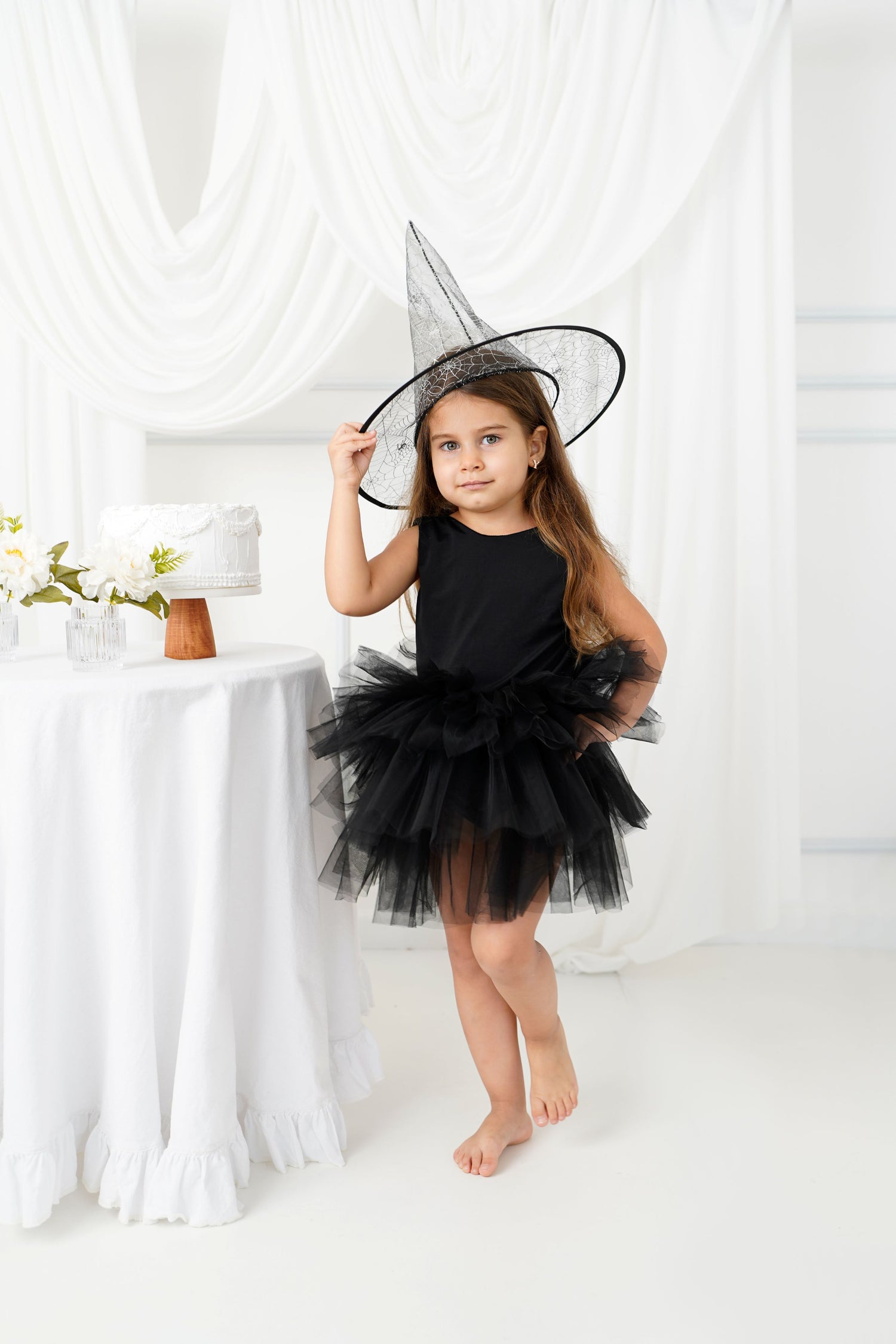 Black Halloween Witch Dress With Tutu Baby Girl Dress