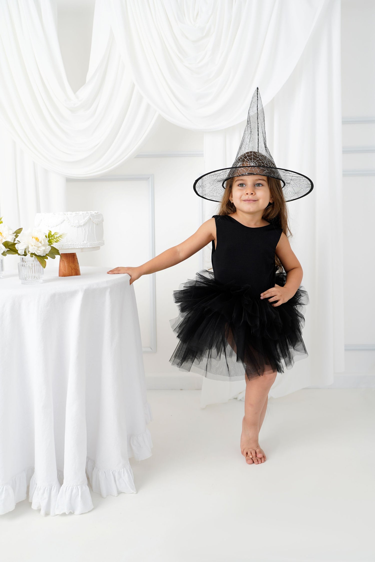 Black Halloween Witch Dress With Tutu Baby Girl Dress