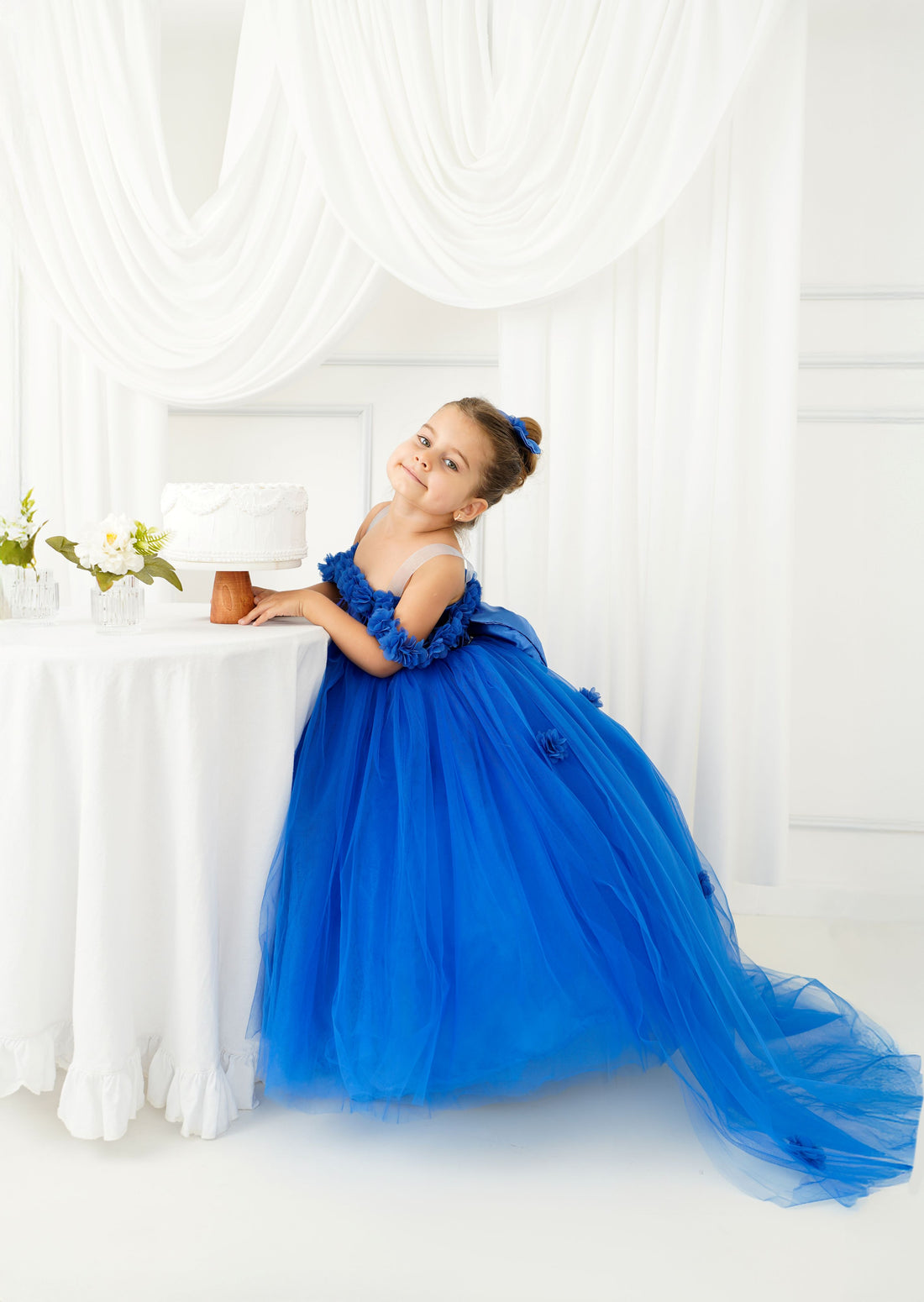 Rebecca girl dress royal blue Baby Girl Dress for Special Occasion