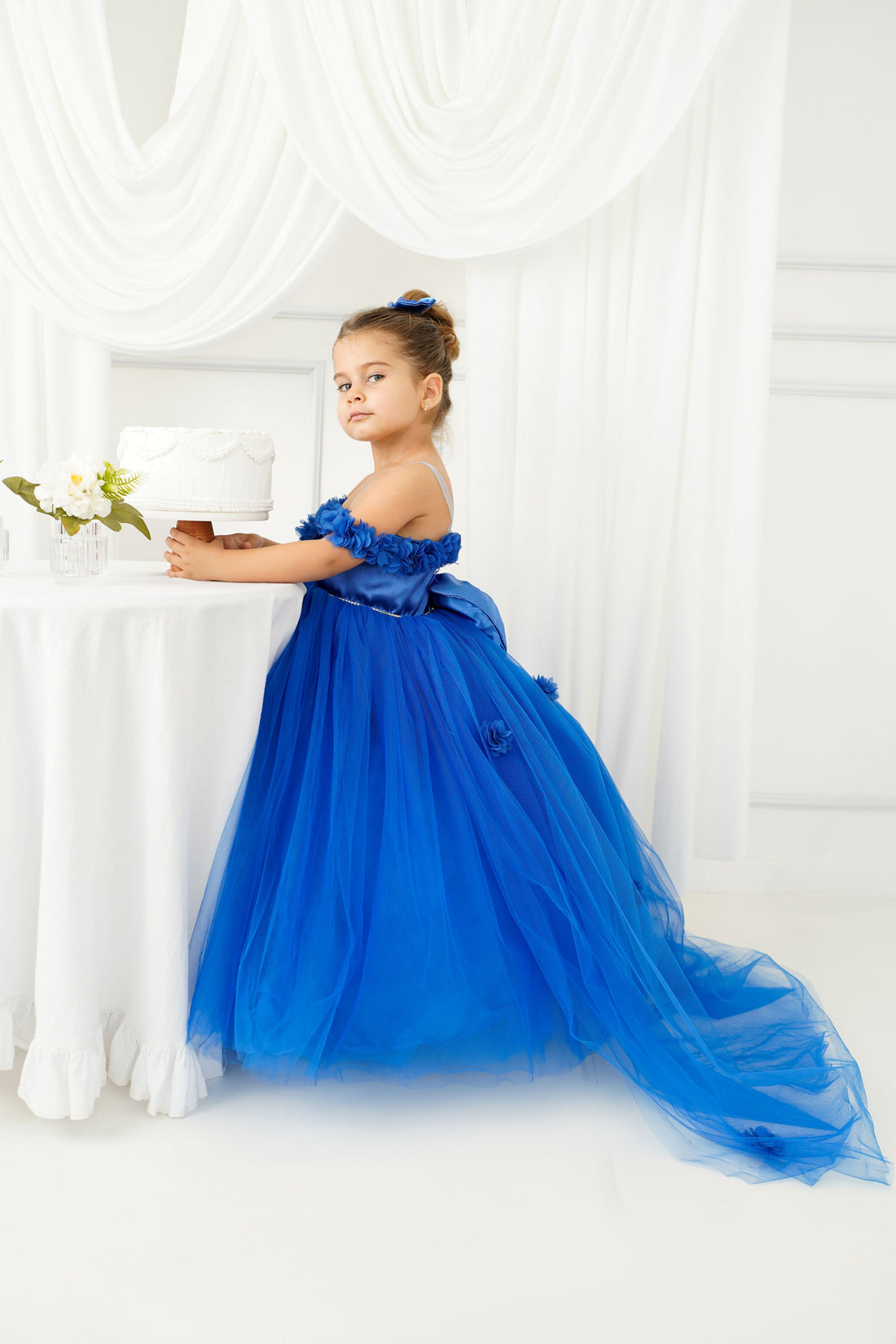 Rebecca girl dress royal blue Baby Girl Dress for Special Occasion