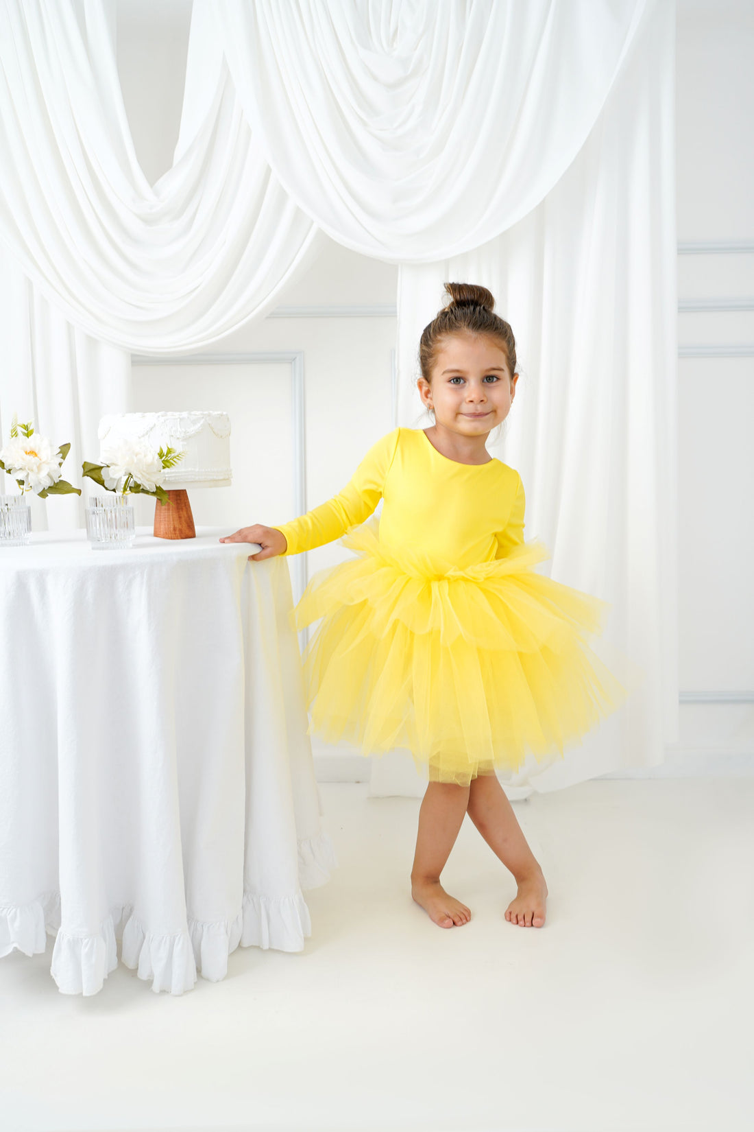 Ballerina tutu yellow Baby Girl Dress for Special Occasion