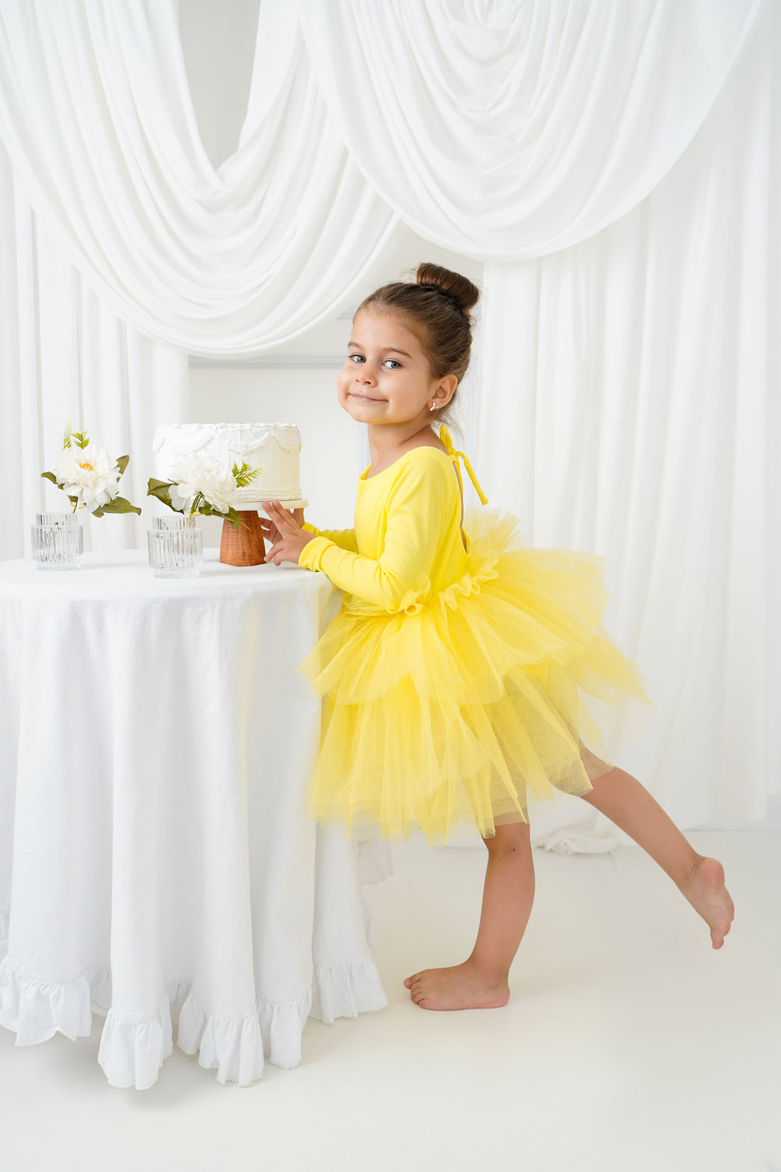 Ballerina tutu yellow Baby Girl Dress for Special Occasion