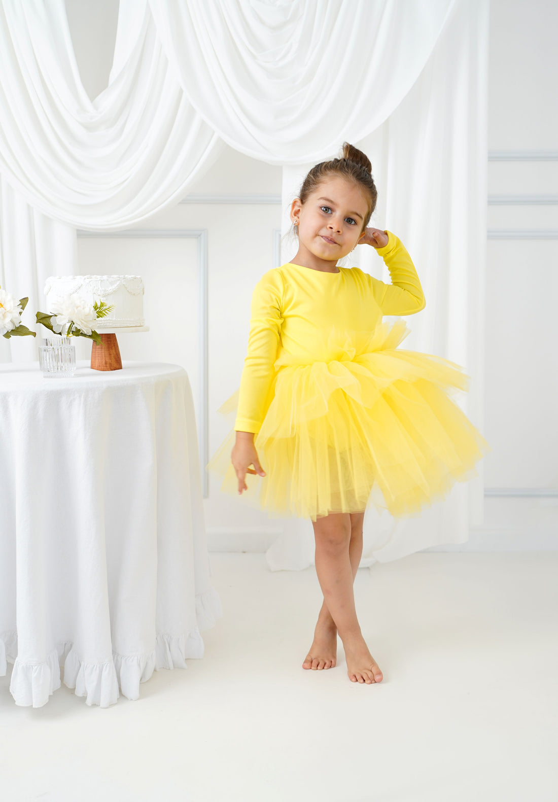 Ballerina tutu yellow Baby Girl Dress for Special Occasion