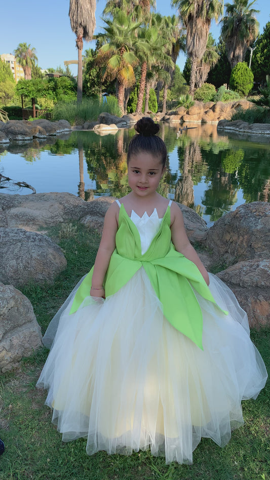 Princess Tiana dress sage green