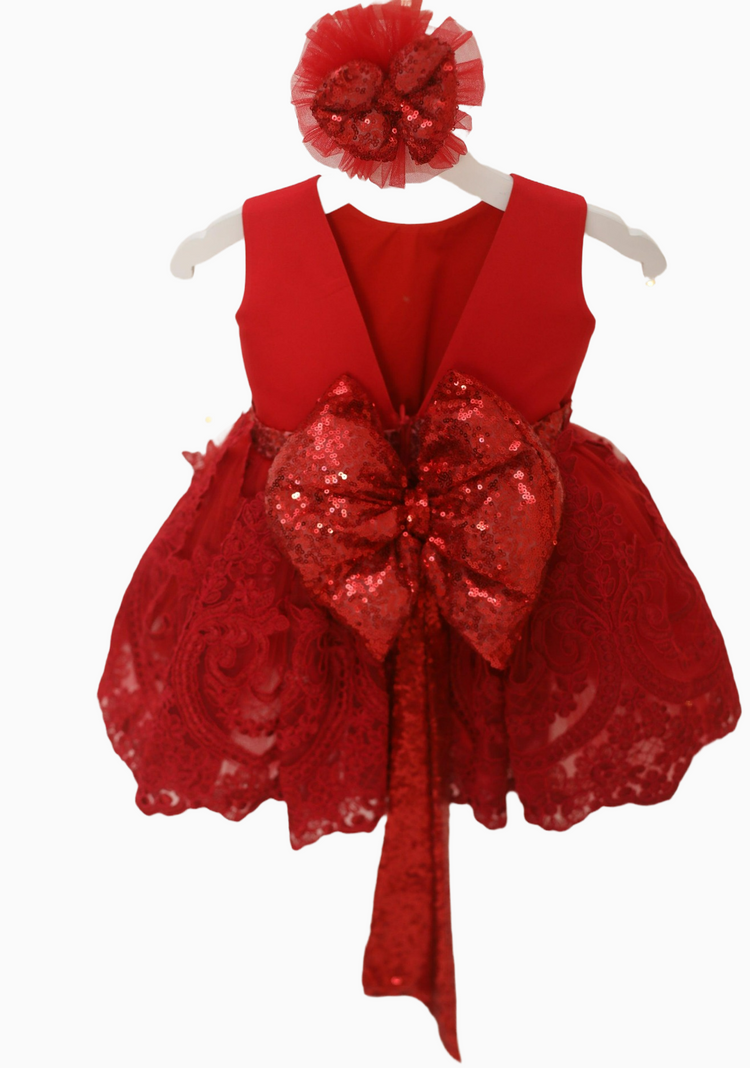 Royal red baby dress, baby tutu tulle dress, baby girl dress for special occasions, photo shoot for sequin clothing, princess ruffle dress