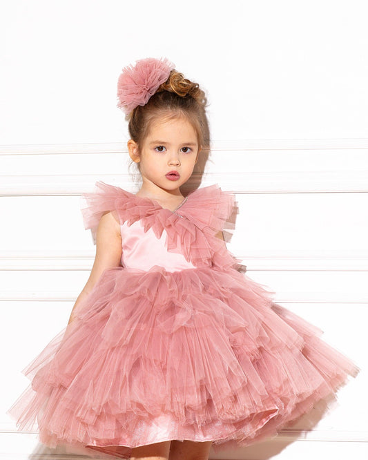 Melis Girl Dress Blush - MyBabyByMerry 