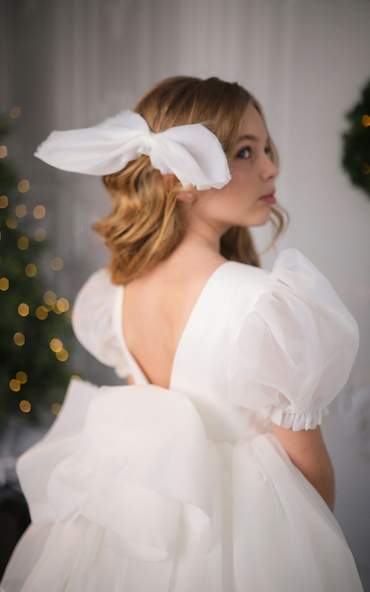 christmas white dresses White Christmas Clothes, Junior Bridemaid Outfit, Wedding Tulle Dress – MyBabyByMerry
