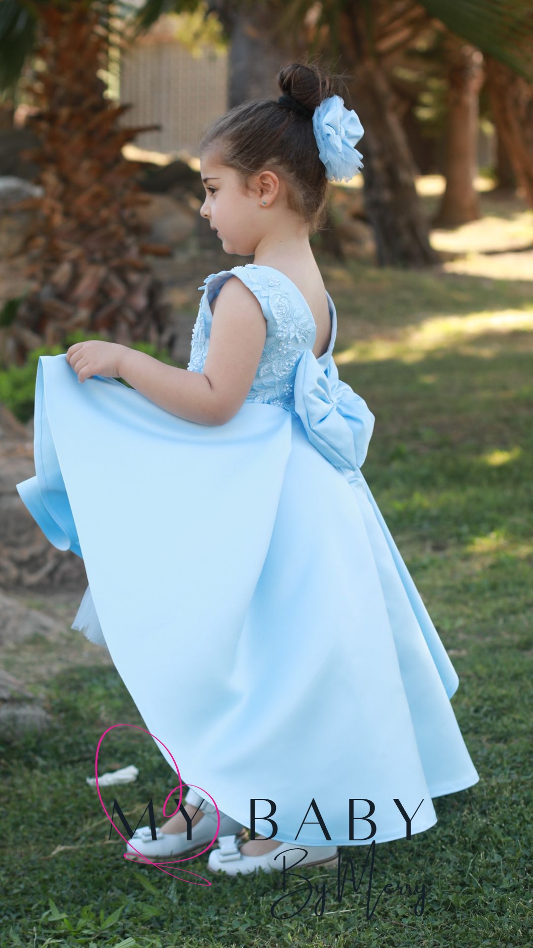 Bonita Girl Dress Sky Blue | Bonita Dress | MyBabyByMerry Bonita Girl Dress Sky Blue | Bonita Dress | MyBabyByMerry