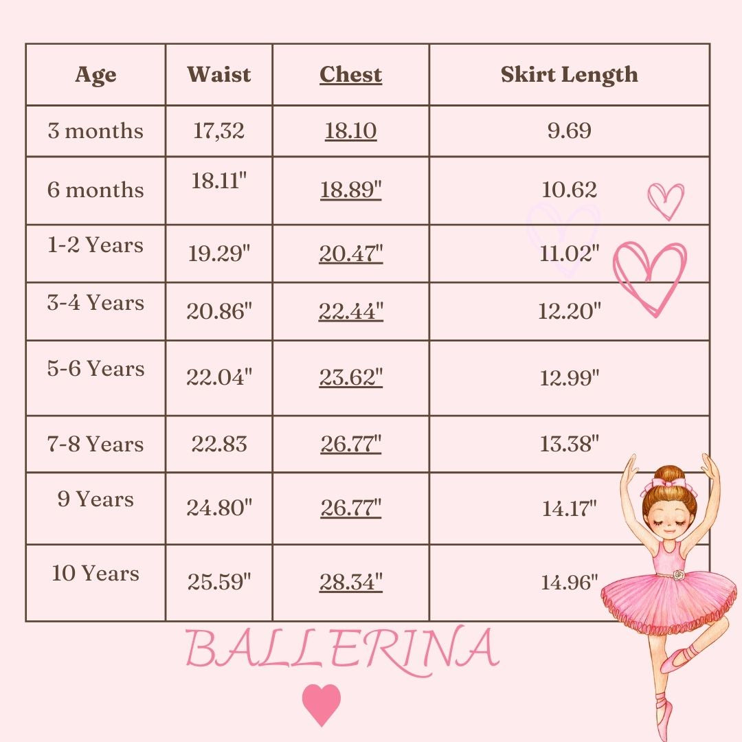 a girl's height chart for a ballerina