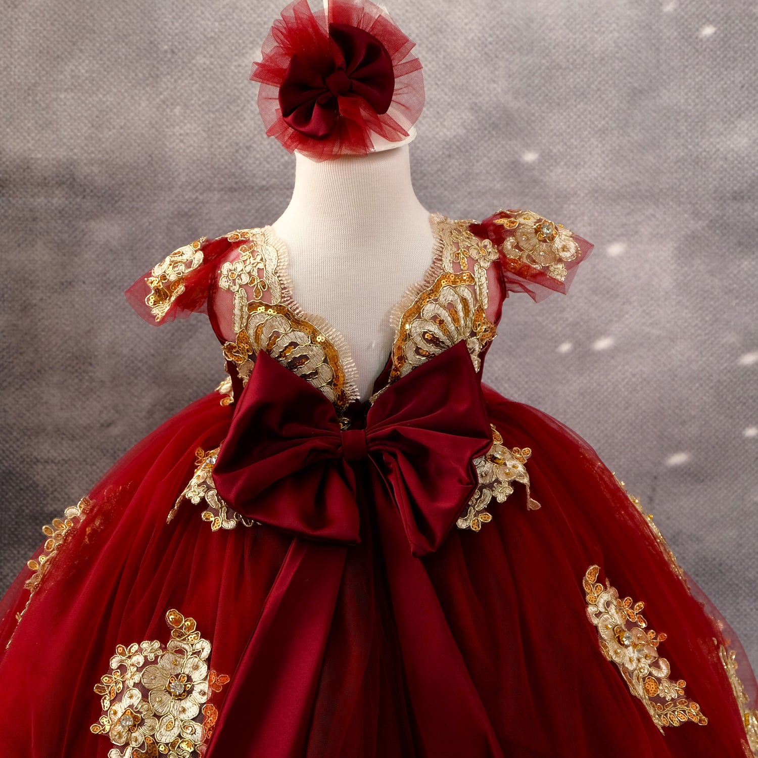 Burgundy Gold Tutu Baby Charlotte Burgundy Girl Gown – MyBabyByMerry