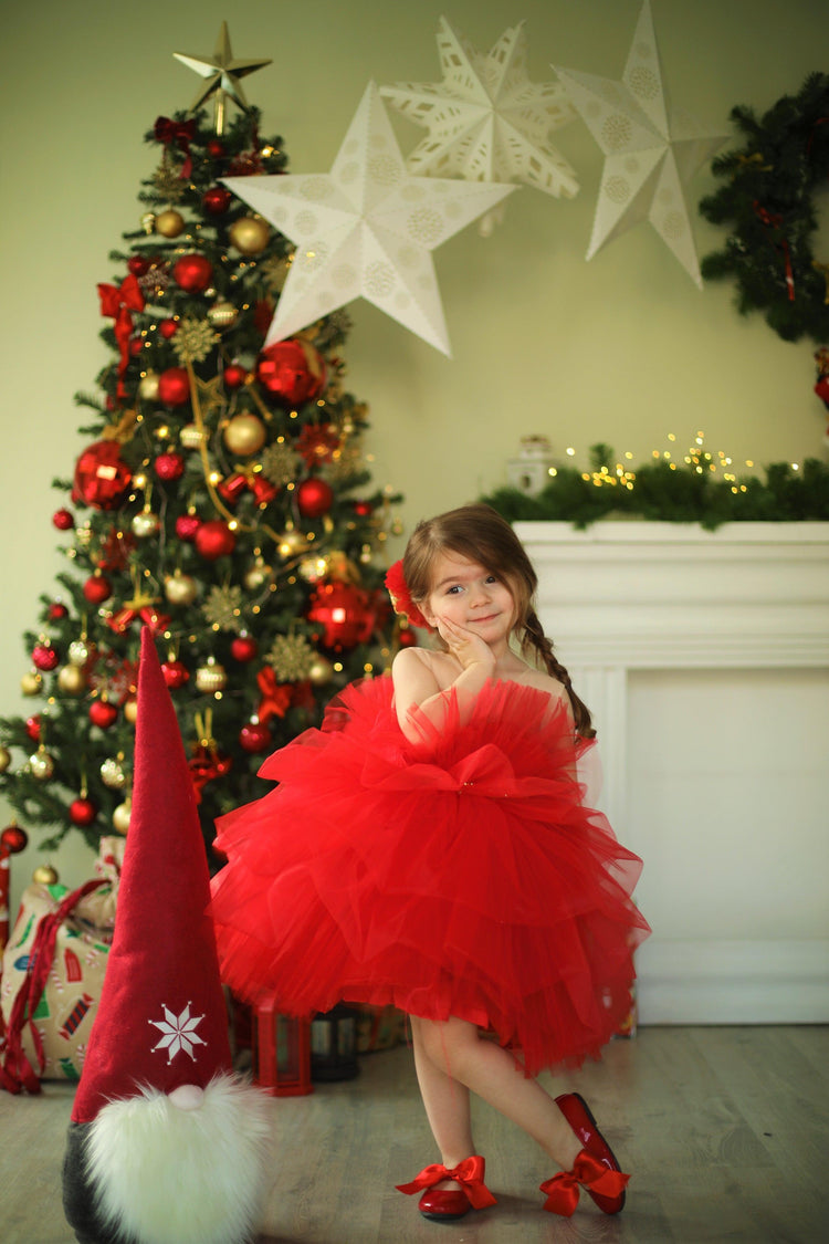 Red Princess Tulle Dress, Baby Puffy Dress, Baby Wedding Dress, Tutu Dress, Tutus for Girls, Princess Tutu Dress, Little Girl Dress